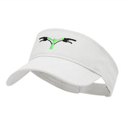 Handlebars Embroidered Cotton Twill Visor