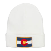 Colorado Flag Embroidered Long Beanie