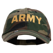 Licensed Wording of U.S Army Embroidered Enzyme Washed Camo Cap - Camo OSFM