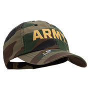 Licensed Wording of U.S Army Embroidered Enzyme Washed Camo Cap - Camo OSFM