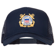 US Coast Guard Veteran Anchors Embroidered Solid Cotton Mesh Pro Cap