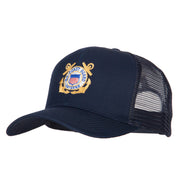 US Coast Guard Veteran Anchors Embroidered Solid Cotton Mesh Pro Cap