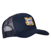 US Coast Guard Veteran Anchors Embroidered Solid Cotton Mesh Pro Cap