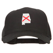 Alabama State Flag Map Embroidered Solid Cotton Pro Cap