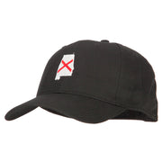 Alabama State Flag Map Embroidered Solid Cotton Pro Cap