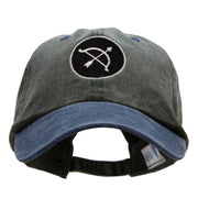 Bow and Arrow Insignia Embroidered Pigment Dyed Washed Cap