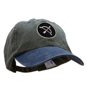 Bow and Arrow Insignia Embroidered Pigment Dyed Washed Cap