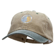 Sea Fishing Boat Embroidered Pigment Dyed Wash Cap - Khaki-Green OSFM