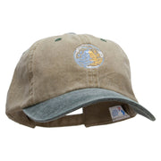 Sea Fishing Boat Embroidered Pigment Dyed Wash Cap - Khaki-Green OSFM