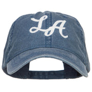 LA Embroidered Washed Buckled Cap