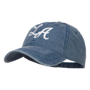 LA Embroidered Washed Buckled Cap