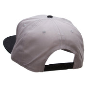 Light Bulb Embroidered Two Tone Superior Cotton Twill Flat Bill Snapback Cap - Black-Grey OSFM