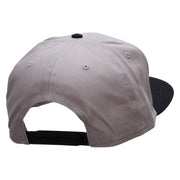 Light Bulb Embroidered Two Tone Superior Cotton Twill Flat Bill Snapback Cap - Black-Grey OSFM