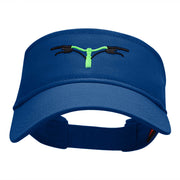 Handlebars Embroidered Cotton Twill Visor