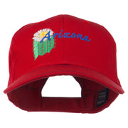 USA State Arizona Flower Embroidered Low Profile Cotton Cap