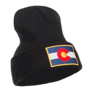 Colorado Flag Embroidered Long Beanie