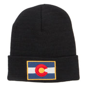 Colorado Flag Embroidered Long Beanie