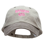 Birthday Girl Embroidered Pigment Dyed Wash Cap - Beige-Brown OSFM