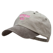 Birthday Girl Embroidered Pigment Dyed Wash Cap - Beige-Brown OSFM