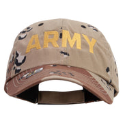 Licensed Wording of U.S Army Embroidered Enzyme Washed Camo Cap - Desert OSFM