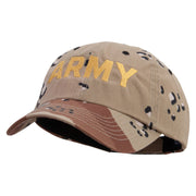 Licensed Wording of U.S Army Embroidered Enzyme Washed Camo Cap - Desert OSFM