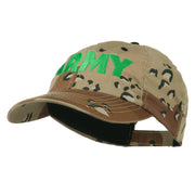 US Army Embroidered Enzyme Washed Camo Cap