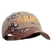 Licensed Wording of U.S Army Embroidered Enzyme Washed Camo Cap - Desert OSFM