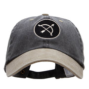 Bow and Arrow Insignia Embroidered Pigment Dyed Washed Cap