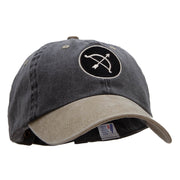 Bow and Arrow Insignia Embroidered Pigment Dyed Washed Cap