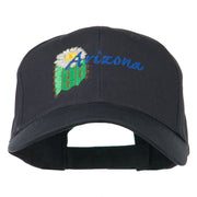 USA State Arizona Flower Embroidered Low Profile Cotton Cap