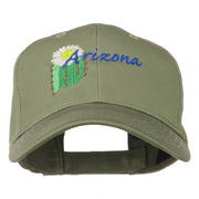 USA State Arizona Flower Embroidered Low Profile Cotton Cap