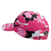 Licensed Wording of U.S Army Embroidered Enzyme Washed Camo Cap - Pink OSFM