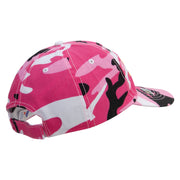 Licensed Wording of U.S Army Embroidered Enzyme Washed Camo Cap - Pink OSFM