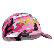 Licensed Wording of U.S Army Embroidered Enzyme Washed Camo Cap - Pink OSFM