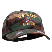 Officially Licensed United States Navy Retired Unstructured Low Profile 6 panel Cotton Cap - Green-Camo OSFM