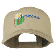 USA State Arizona Flower Embroidered Low Profile Cotton Cap