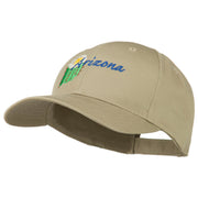 USA State Arizona Flower Embroidered Low Profile Cotton Cap