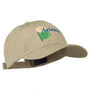 USA State Arizona Flower Embroidered Low Profile Cotton Cap