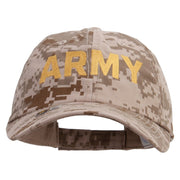 Licensed Wording of U.S Army Embroidered Enzyme Washed Camo Cap - Desert-Digital OSFM