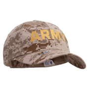 Licensed Wording of U.S Army Embroidered Enzyme Washed Camo Cap - Desert-Digital OSFM