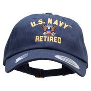 Officially Licensed United States Navy Retired Unstructured Low Profile 6 panel Cotton Cap - Navy OSFM