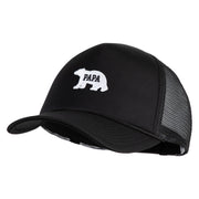 Papa Bear White Patched Summer Foam Mesh Trucker Cap - Black OSFM