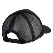 Papa Bear White Patched Summer Foam Mesh Trucker Cap - Black OSFM