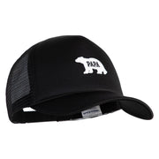 Papa Bear White Patched Summer Foam Mesh Trucker Cap - Black OSFM