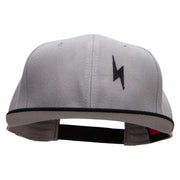 Black Lighting Bolt Patched Wool Blend Pro Style 2 Tone Snapback - Black-Grey OSFM