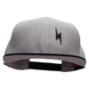 Black Lighting Bolt Patched Wool Blend Pro Style 2 Tone Snapback - Black-Grey OSFM