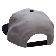 Black Lighting Bolt Patched Wool Blend Pro Style 2 Tone Snapback - Black-Grey OSFM