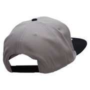 Black Lighting Bolt Patched Wool Blend Pro Style 2 Tone Snapback - Black-Grey OSFM