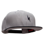 Black Lighting Bolt Patched Wool Blend Pro Style 2 Tone Snapback - Black-Grey OSFM