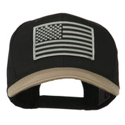 Grey American Flag Patched Pro Style Cap